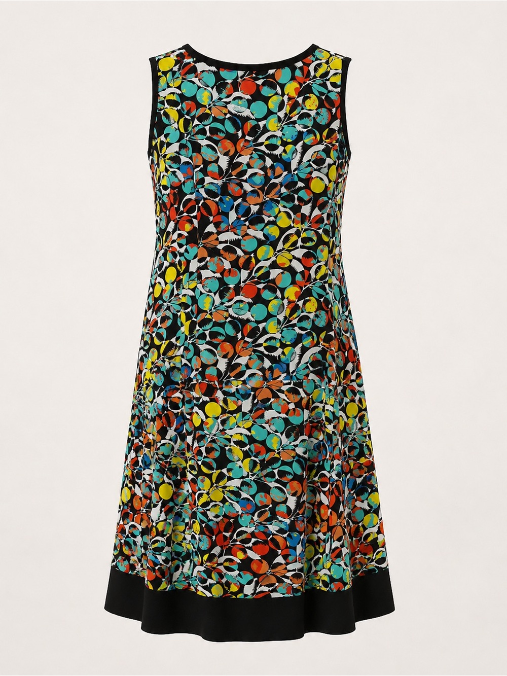 Marc by Marc Jacobs Sleeveless Black Multi-Color Print A-Line Dress